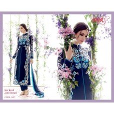 5311 Sky Blue and Indigo Heer by Kimora Straight Shalwar suit 